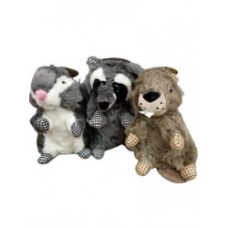 25-36CM, 3 DESIGNS OF RABBIT, RACOON AND SQUIRREL MIXED