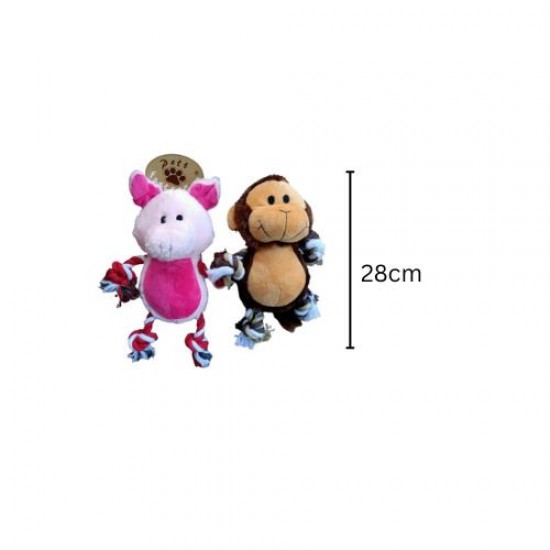 28CM, 2 DESIGNS OF PIG AND MONKEY 